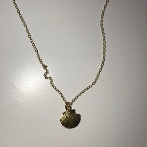 gold sea shell necklace, simply southern